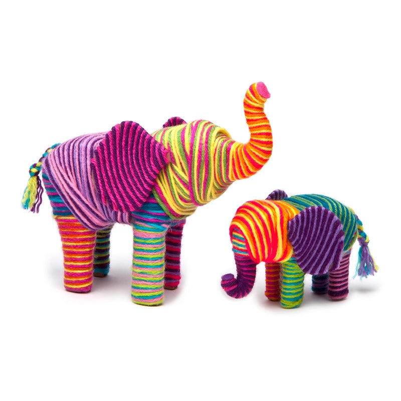 Craft Tastic Craft-tastic - Yarn Elephants Kit - Craft Kit Makes 2 Yarn-Wrapped Elephants - for Ages 8+ - Image 4